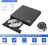 BUNUD USB 3.0 Type-C External CD DVD Drive SD TF USB Ports Burner Writer view 2