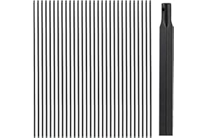 QYSUCCEX 1/2 inch Wrought Iron Balusters Square 1/2" x 44" Hollow Plain Bar Balusters for Staircase Interior Satin Black Metal Railing Iron Spindles for Indoor Stairs (30)