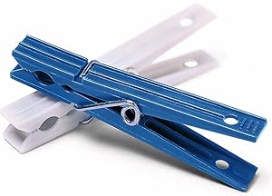 Whitmor Plastic Clothespins Set of 50, S/50, White and Blue
