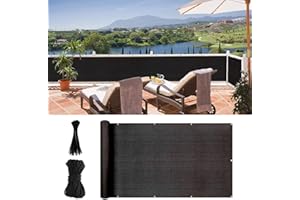 Balcony Privacy Screen Cover, 90 * 500cm HDPE UV-Proof Fence Windscreen for Porch Deck, Outdoor, Backyard, Patio, Terrace Inc