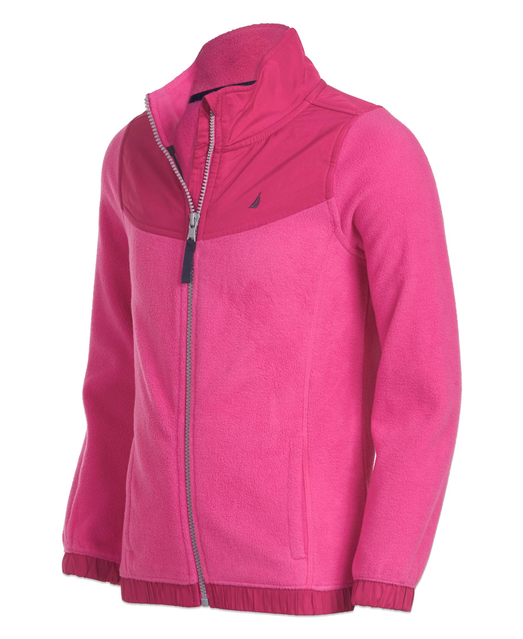 Nautica Girls' Full-Zip Fleece Jacket, Signature Logo Design, Lightweight & Wind Resistant