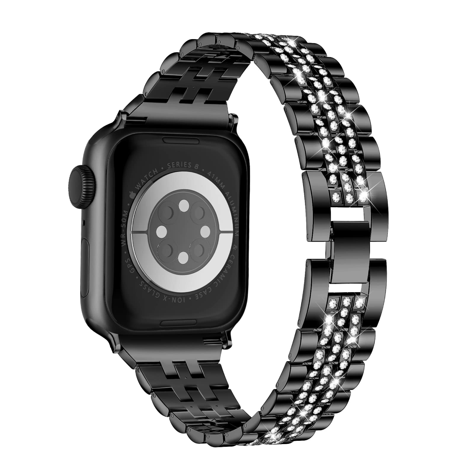 Missair Compatible with Apple Watch Straps women 40mm 41mm 38mm 42mm 44mm 45mm 46mm 49mm, Bling Diamond Jewelry Metal Bracelet Strap Band for iWatch Series 11 10 9 8 7 6 5 4 3 2 1 SE Ultra