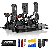 SIMSONN PRO Plus Pedals for PC Racing Simulator - Hydraulic Pedals with Pressure Sensor Load Cell (Black P3-H3-Plate)