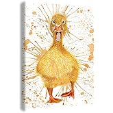TKIEBTDID Yellow Duck Canvas Wall Art Animals Cute Baby Duck Canvas Poster Wall Art Small animals Decoration For Living room Children's room Decoration
