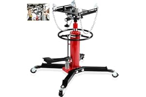 HONNECL Transmission Jack Heavy Duty Professional Hydraulic Transmission Jack High Lift 2 Stage Adjustable Telescoping 1/2 Ton Capacity Tack Adapter for Floor Jack Car Lift with Foot Pedal