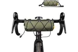 abamita Bike Handlebar Bag, Bicycle Front Bag Shoulder Bag Storage Bag with Shoulder Strap for Road Mountain Bike Cycling Travel (Green)