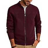 PJ PAUL JONES Mens Full Zip Cardigan Sweater Stand Collar Regular Fit Knit Sweaters