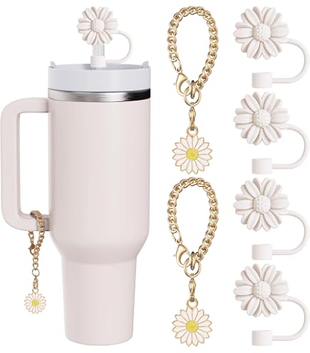 Romukuku Bling Stanley Bow Straw Topper Set – 3-Piece Pearl Bow Lid, Straw Cover & Silicone Boot For Tumbler Accessories - View #2