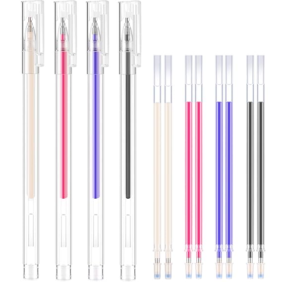 Hitze Löschbar Stoff Markierung Stifte mit 8 Minen für Schneider Nähen und Quilten Schneiderei, 4 Farben Hitze Löschbar Stift