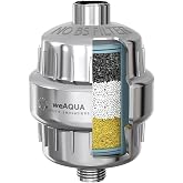 weAQUA Heavy Duty Shower Filter for Hard Water, Chlorine, Heavy Metals | Reduces Dry, Itchy Skin, Frizzy Hair for Softer Skin, Smoother Hair &amp; a Healthier Scalp