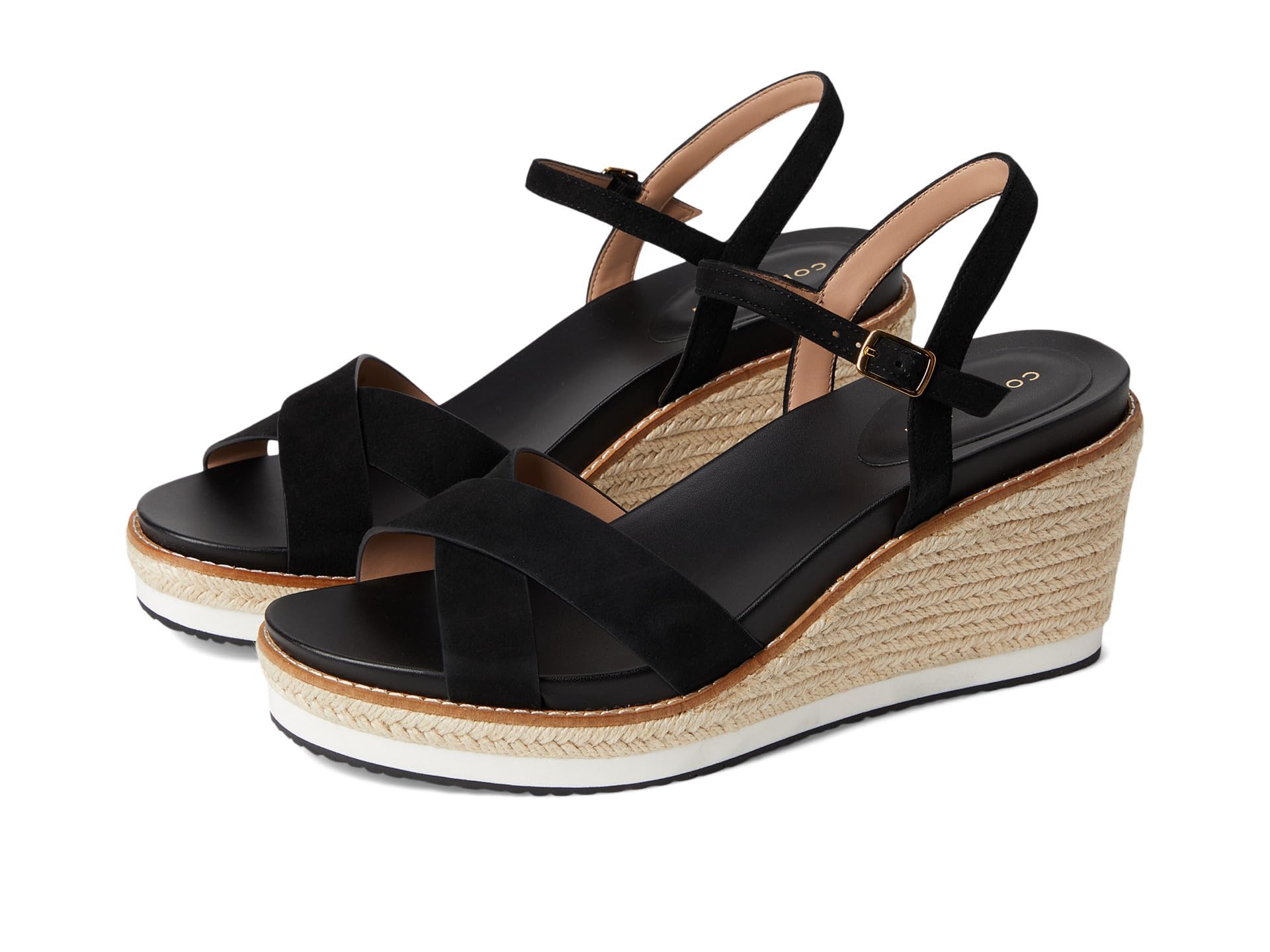 Cole Haan Women’s Cloudfeel Silvee Espadrille Wedges, Black Suede, 6.5-B US