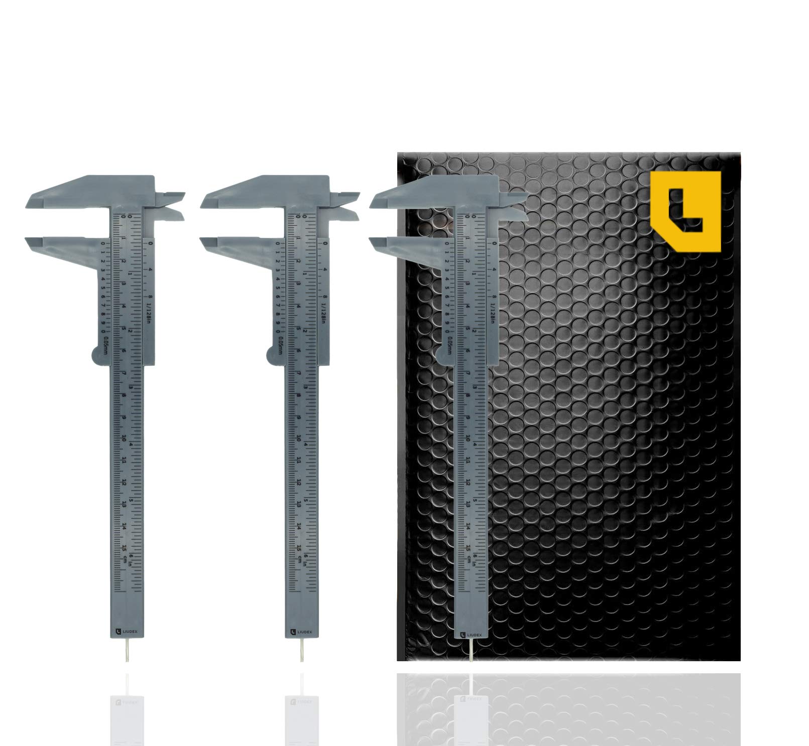 LIUDEX | Pack of 3 | Microblading SPMU | Eyebrow Caliper Measuring Ruler Shaper Tool 150mm Professional - Ideal for Makeup and Eyebrow Artists