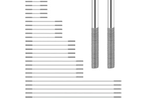 Rustark 25 Pcs M3 304 Stainless Steel Pushrod Connector Set Double End Threaded Rod for DIY RC Car, Boat, Car, Airplane, Heli