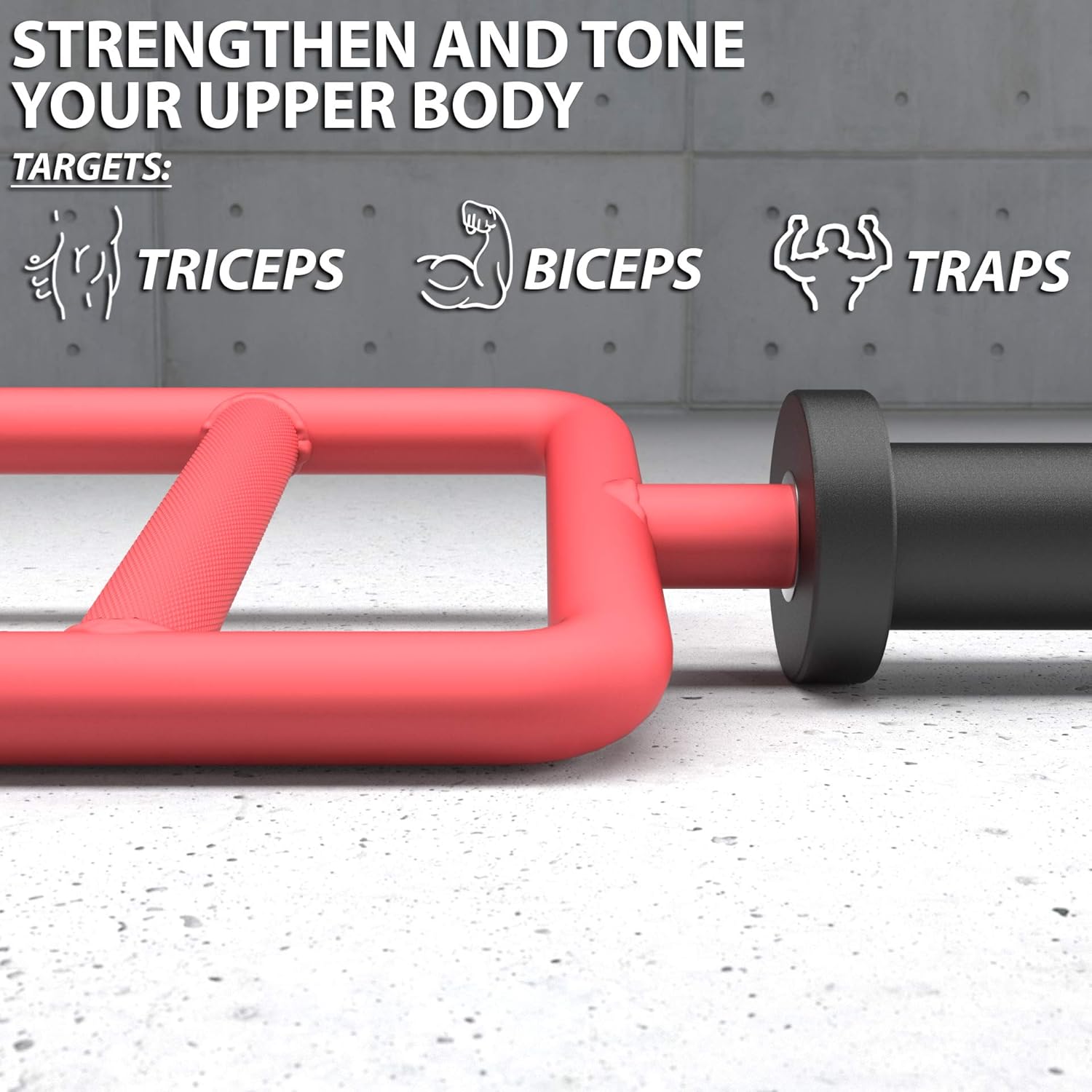 Synergee Red Tricep Bar 25 lbs fo Maximum Gains & Comfort for Extensions, Curls, Pressing Workouts – Upper Body Exercise Gear : Sports & Outdoors