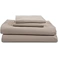 3 Piece Twin Sheets Set | Twin Bed Sheets Set – Light Weight, Soft Breathable Sheets | Brushed Cotton Rich Blend | Secure-Fit, Wrinkle Resistant, Durable, Easy Care Bed Sheets | Comfy Sheets | Beige