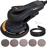 MAXXT Electric 5mm Random Orbital Sander, Brushless 350W 3A Palm Sander, Multi-Function Variable Speed Electric Corded Orbita