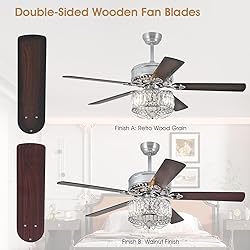 Kviflon Chandelier Ceiling Fans with Lights - 52