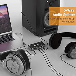 Cubilux 5-Way 6.35mm Stereo Audio Splitter with