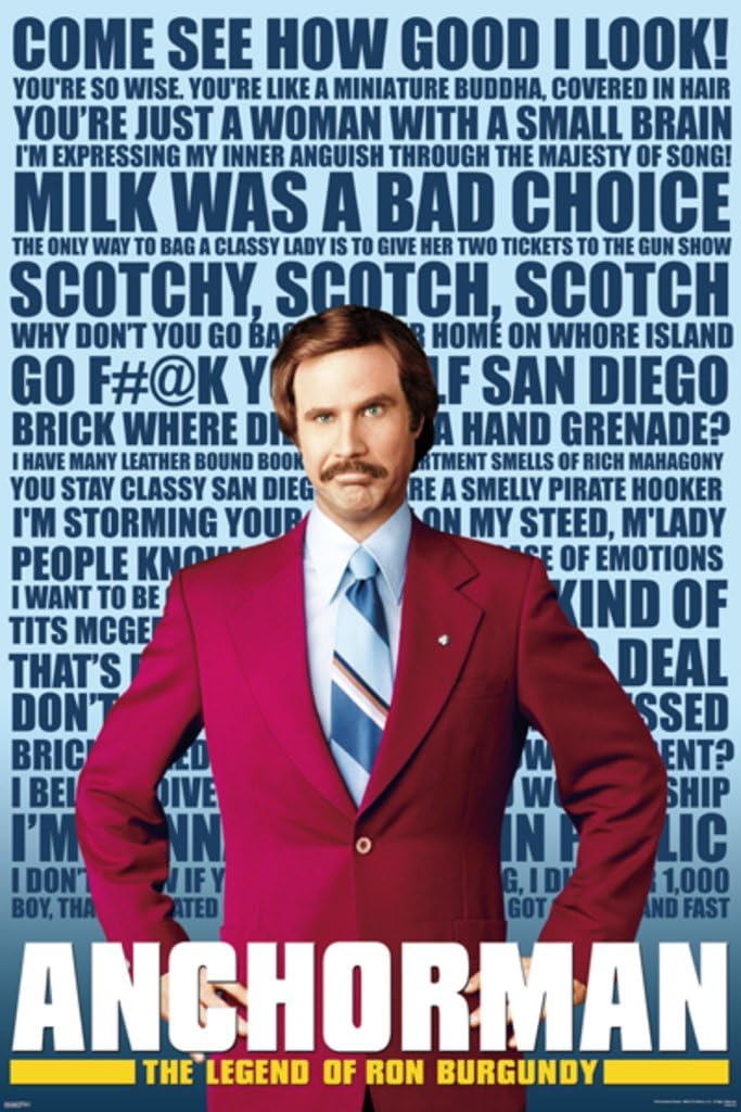 Pyramid America Anchorman Quotes Cool Wall Decor Art Print Poster 27x39