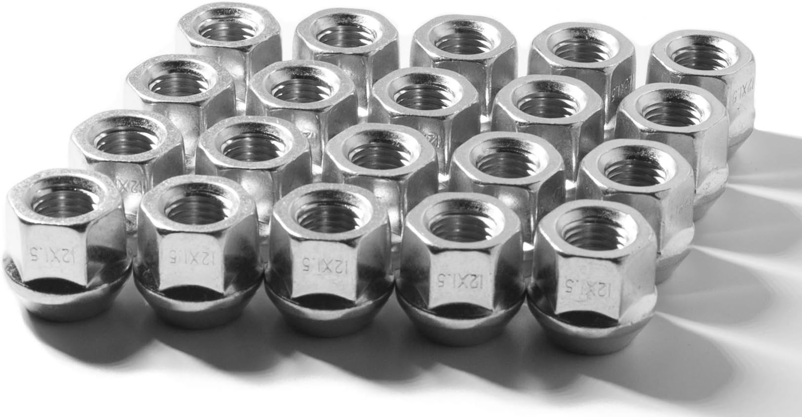 Race Secure 8607 Zinc Finish, M12x1.5 Thread, Open-End Acorn Bulge Wheel Lug Nut, 3/4" Hex, 60 Degree Conical Seat (Pack of 20)