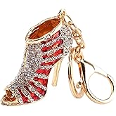 Sunicon High Heels Keychain, Crystal Rhinestone Crystal Keyring Women Keychain High Heel Shoe Lady Gift Stiletto Enamel Pendent for Key Handbag Phone Accessory(5.5 * 5cm)