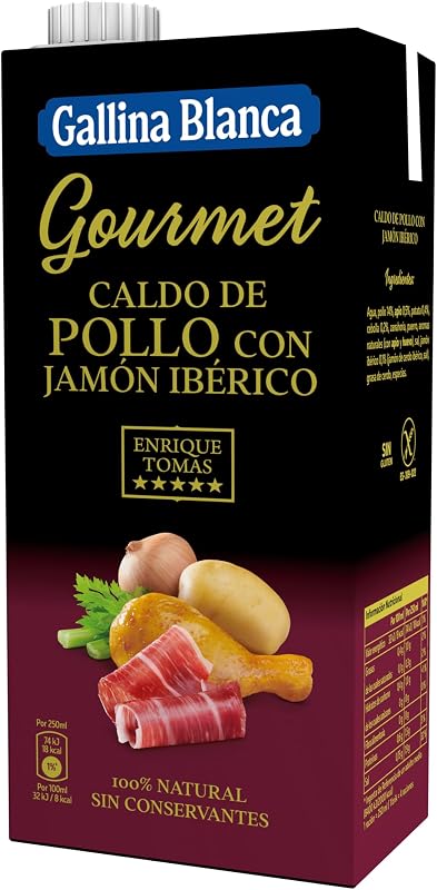 Caldo Gourmet de Pollo con Jamón Ibérico 1L