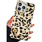 BANAILOA Compatible with iPhone 14 Pro Case Rectangle for Women,Cute Case Leopard Cheetah Print Soft Silicone Protective Girly Case Cover for 14 Pro - 6.1 inch (Yellow Leopard)