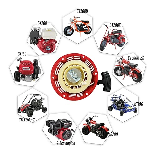 QYMOTO KT196 Pull Start CT200U Mini Bike Pull Starter Recoil for