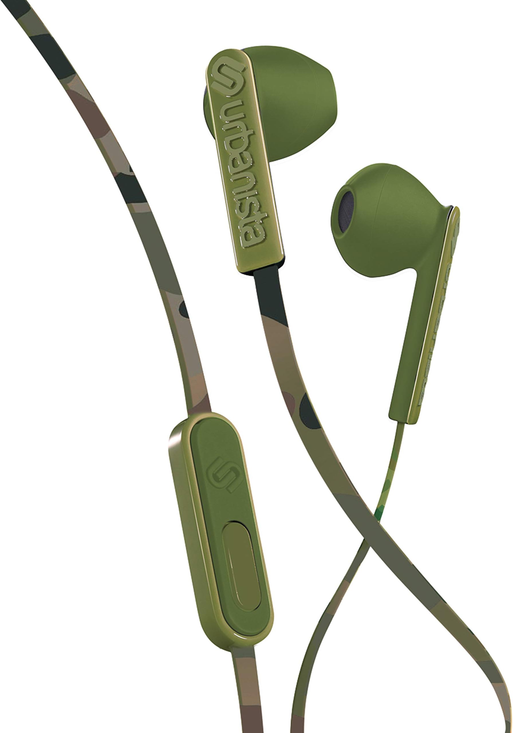 Urbanista San Francisco Earphones, Dynamic Earpods, Call-Handling with Microphone, 3.5mm Stereo Input - Green Camo