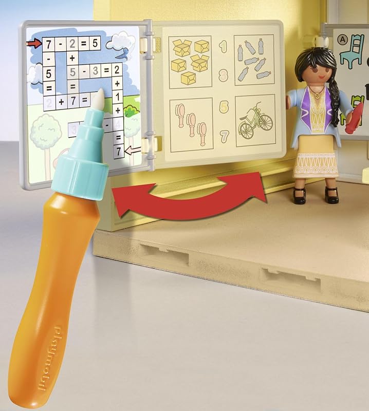 71327 Ecole aménagée - City Life - avec Six Personnages, Une école sur Deux étages avec Un Ascenseur, Une terrasse sur Le Toit et Un Chien - Dès 4 Ans