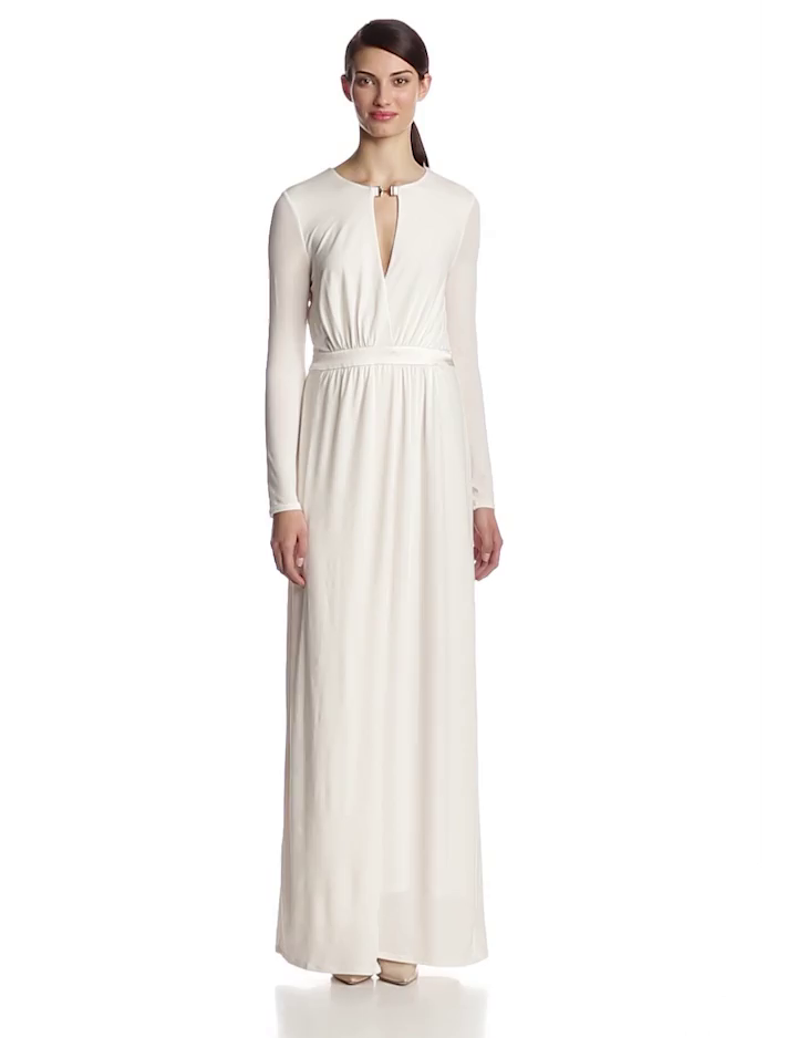 HALSTON HERITAGE Women's LongSleeve Jersey Evening Gown