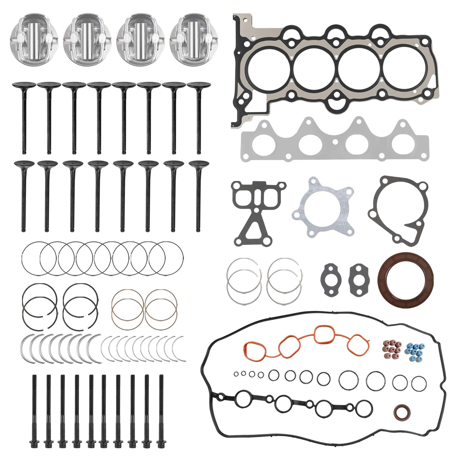 Photo 1 of 1.6L Engine Overhaul Rebuild Kit With Pistons & Rings Kit, Fit For G4FD Engine, Compatible with 2009–Present Hyundai Accent Tucson Kia Rio Soul Sportage, Replaces# HB320 HBHY22L HBK195 HS26554PT