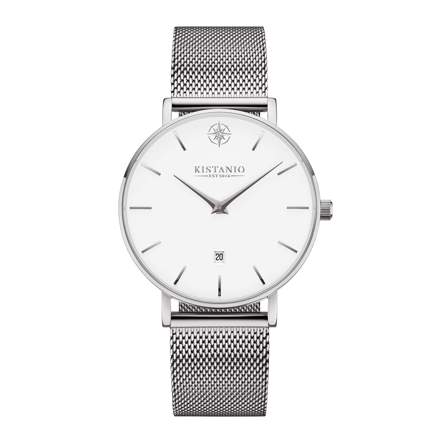 Kistanio Moyen SI-WH-M Women's Silver Watch Stainless Steel Sapphire Glass with Milanese Strap