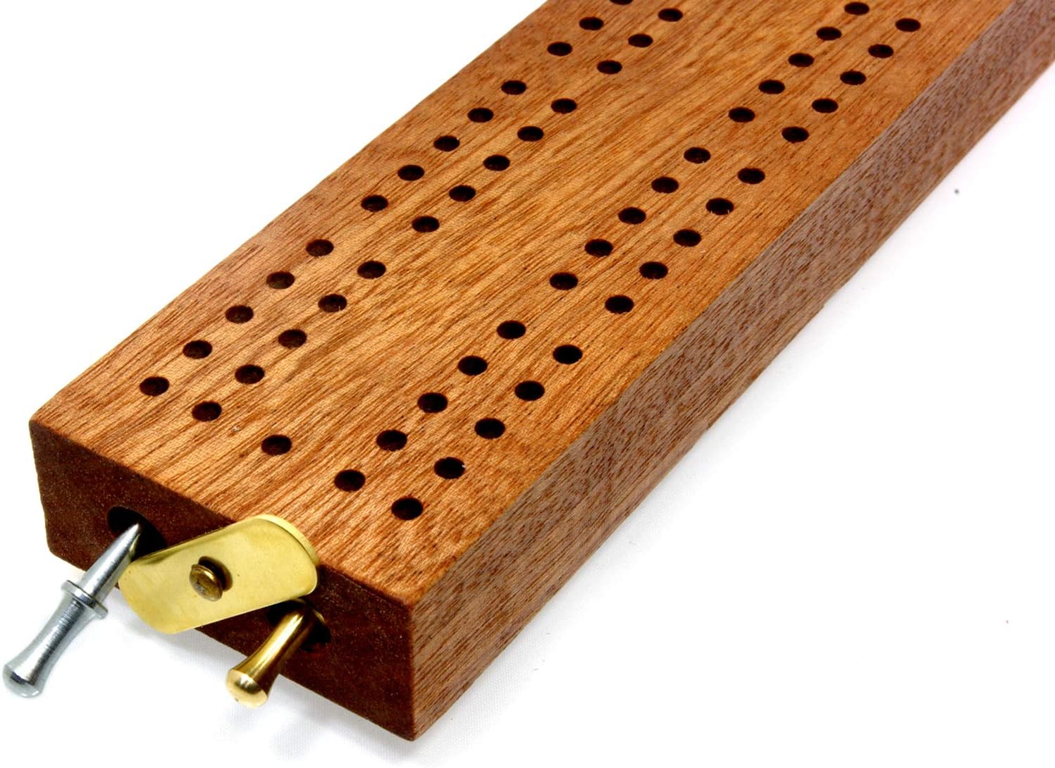 British Hardwood Cribbage Board with Peg Storage, 24cm, Supplied with 4 Metal Pegs and Instructions, Unisex, Adult/Teen - Image 3