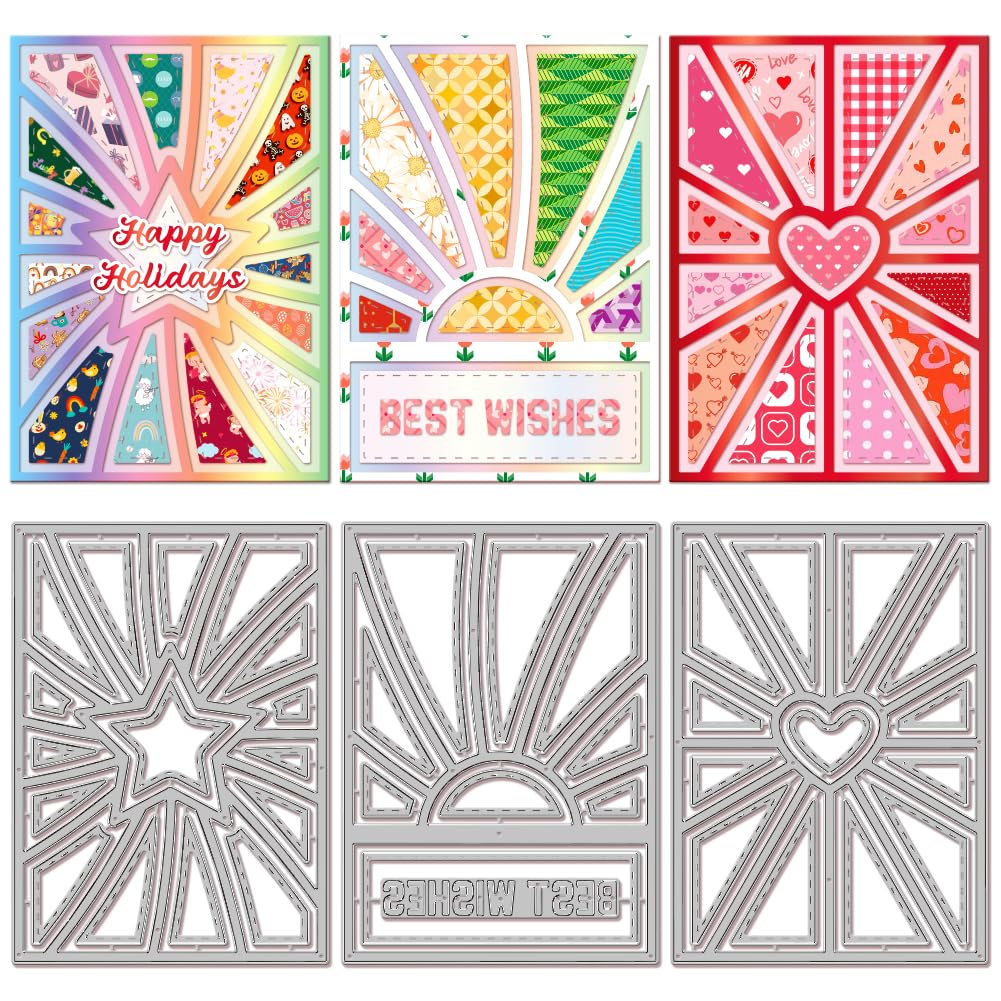 GLOBLELAND Line Background Cutting Dies for Card Making Rectangle Grid Frame Metal Die Cuts Cutting Dies Template DIY Scrapbooking Embossing Paper Album Craft Decor