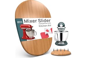 Ibyx Elegant Sliding Tray for Your Coffee Maker & Heavy Kitchen Appliances - Sturdy, Slides Easily from Under The Cabinet (Natural, for 5.5 Qt Kitchenaid Mixer)