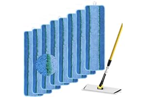 SGIZOKU Upgraded Replacement Microfiber Mop Pads for Rubbermaid Commercial 18 Inch Mop 17 Inch Mops, Reusable Wet & Dry Commercial Cleaning Flat Mops System 18" 17" Refill Head for Multi-Surface Floor-8 Pack