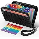 SortRax Small Receipt Coupon Organizer, A6 Size 12 Pockets Accordion File Organizer, 8X5.3 Inches, Zipper Closure