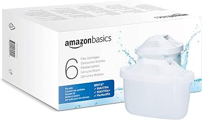 Amazon Basics Water Filter Cartridges 6 Count fits BRITA jugs PerfectFit