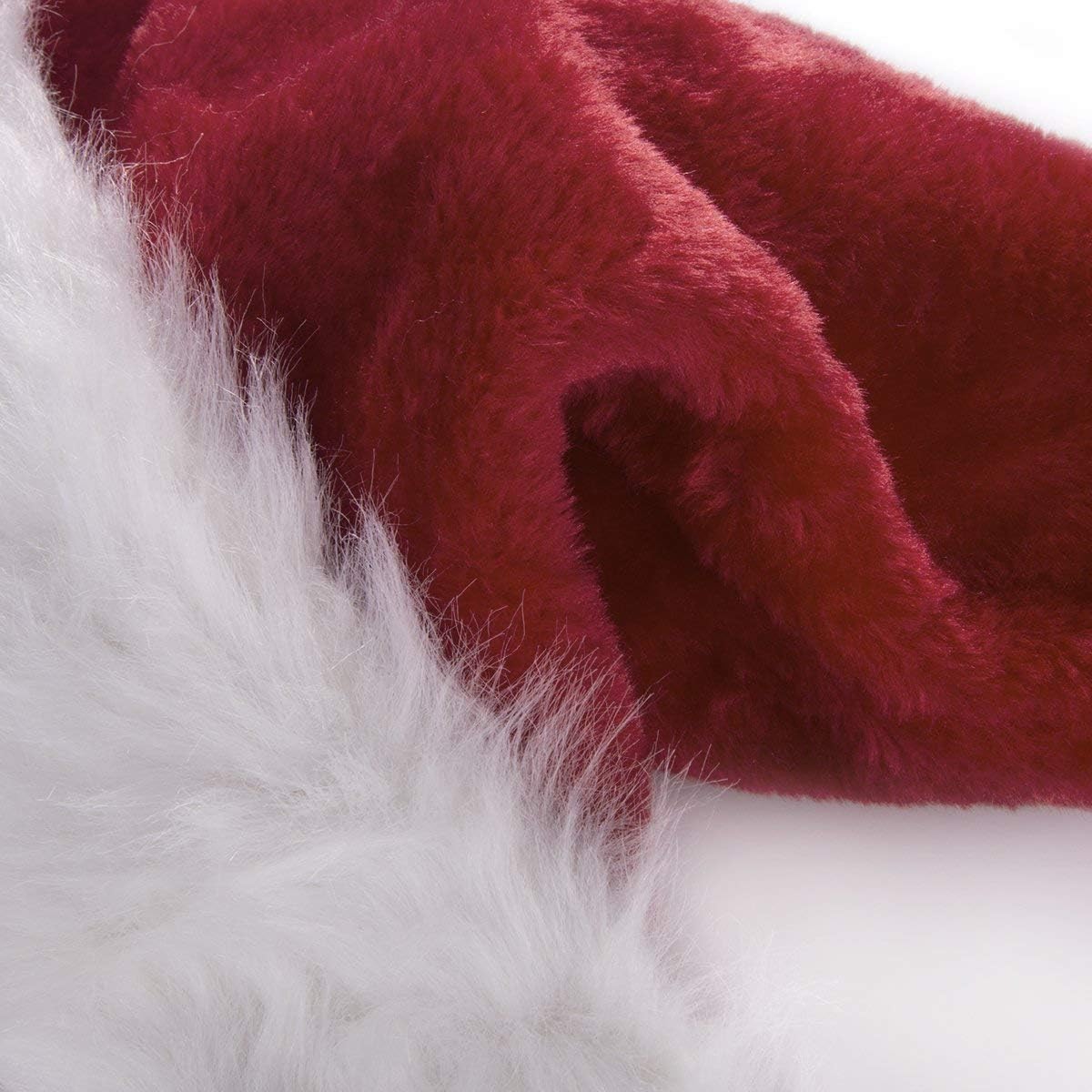 Unisex-Adult's Santa Hat Xmas, Velvet Christmas Hat with Plush Trim, Red, 12.4*17.7inch - Image 5
