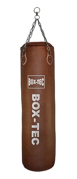 BOX-TEC Boxsack Sandsack Punching-Bag Retro 120cm, gefüllt inkl. Vierpunkt-Kette mit Drehwirbel