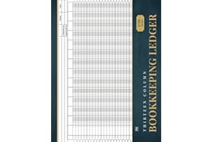 13 Column Bookkeeping Ledger: Book With Thirteen Columnar Sheets.
