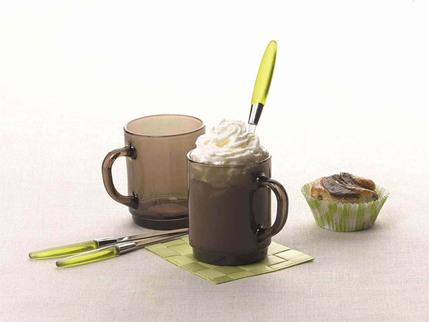 Duralex Versailles Glass Mugs Cups 260ml, Smoke, Set of 6 4020CR06, Smoke Gray - Image 3