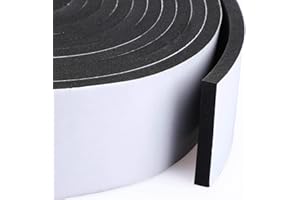 PENCK Foam Strips High Density Foam Tape Waterproof Sealing Strip CR Strips Neoprene Single-Sided Adhesive EVA Seal (2'' (W) X 1/4''(T) X 13ft(L))
