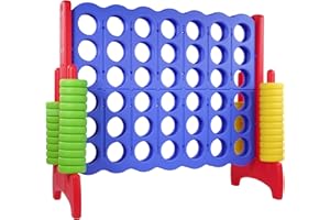 Elevon Giant 4-to-Score Game Set, 4-in-A-Row Jumbo with 42 Jumbo Rings & Quick-Release Slide, 3.6FT Tall Indoor & Outdoor Yard Family Connect Game, Holiday Party & Family Game
