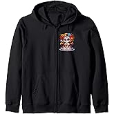 Cute Catrina Doll with Flowers Sugar Skull Halloween Costume Zip Hoodie