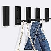 5PCS Heavy Duty Folding Coat Hooks - Zinc Alloy Wall Hooks for Coats, Scarves & Bags - Rustproof, Space-Saving Design for Bathroom, Entryway & Closet - Easy Install with Screws (Black)