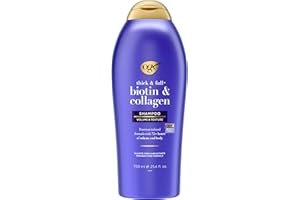 OGX Thick & Full + Biotin & Collagen Volumizing Shampoo, Nutrient-Infused Hair Shampoo with Vitamin B7 Biotin Gives Hair Volume & Body for 72+ Hours, Sulfate-Free Surfactants, 25.4 fl. oz