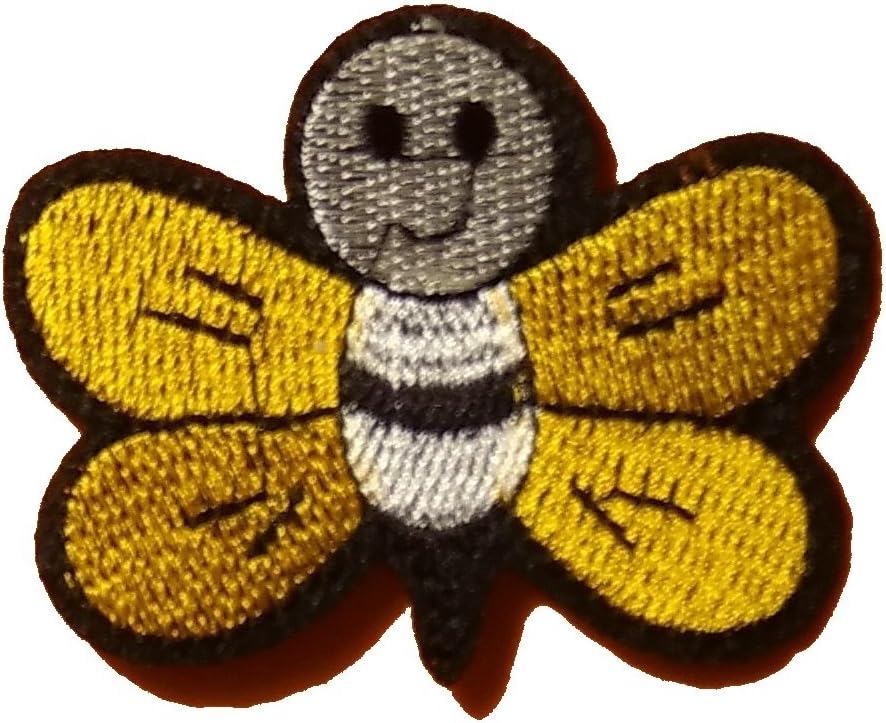 PatchWOW Bumble Bee Happy Face Wasp Iron on Sew on Embroidered Badge Applique Motif Patch From