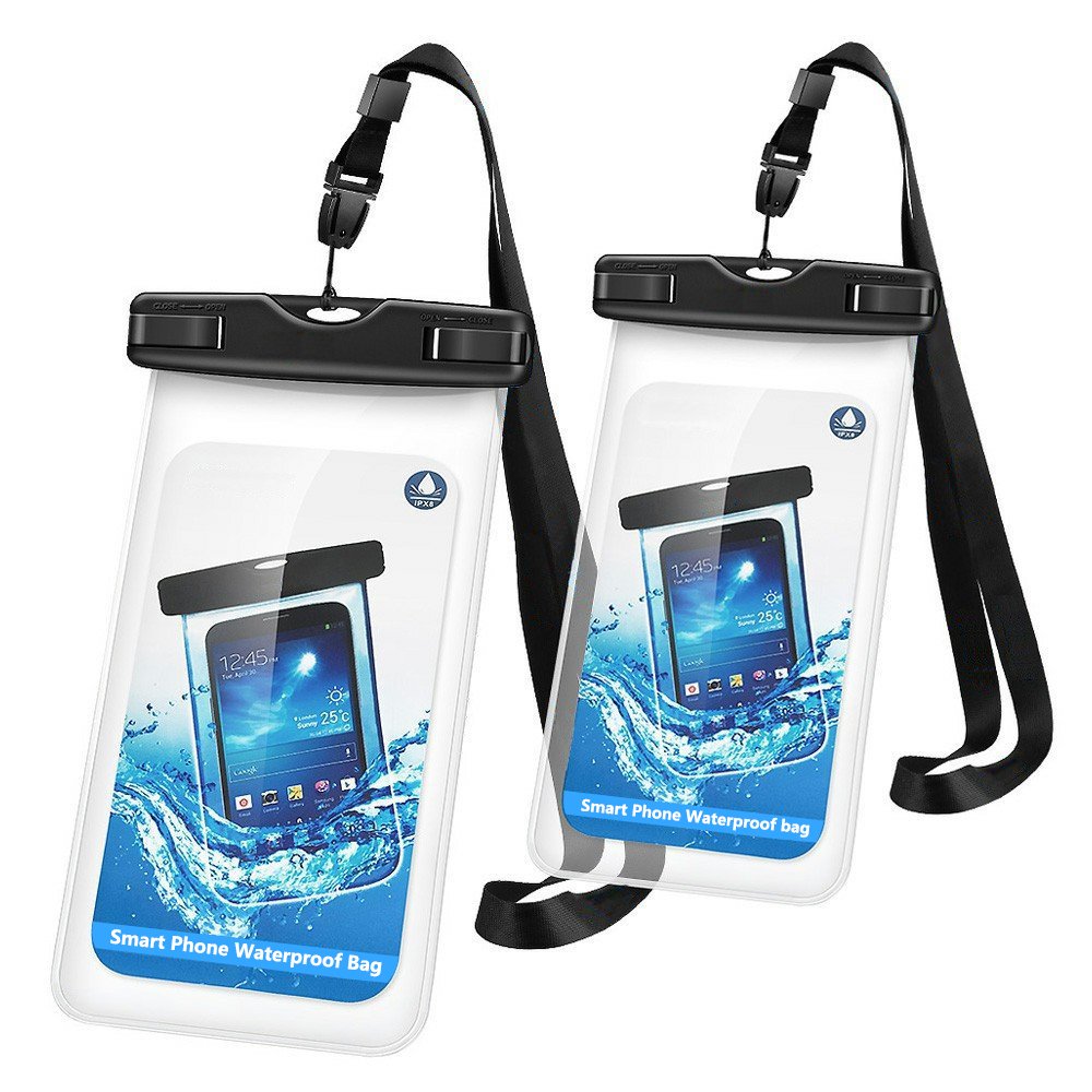 Waterproof Case, 2 Pack Firstbuy Phone Dry Bag Pouch for Outdoor Water sports,Case With Sensitive Screen Perfect For Apple iPhone7 7plus 6S 6S Plus Note 5 S7 S6 Edge LG,phones up to 6 inches?Black?